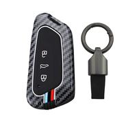 ontto Coque de clé de voiture en fibre de carbone - Convient pour VW Golf 8 8.5 Tiguan ID.3 ID.4 ID.7 Caddy Skoda Octavia Enyaq Superb 2025 2024 2023 - 3 boutons