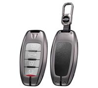 ontto Coque de clé de voiture en métal pour Great Wall GWM Haval Jolion Dargo H4 H6 H7 H9 F5 F7 F7X H2S 2018-2024 Coque de protection porte-clés 3/4 bouton-B Noir