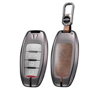 ontto Coque de clé de voiture en métal pour Great Wall GWM Haval Jolion Dargo H4 H6 H7 H9 F5 F7 F7X H2S 2018-2024 Coque de clé 3/4 bouton-B Marron