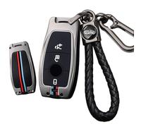 ontto Coque de e Voiture en Métal pour Mercedes Benz EQA EQB 300 EQCA B C E G GLB GLE LS W177 W213 W205 G63 X167 AMG Maybach Étui de Protection en métal avec Porte-clés 3 Boutons Noir