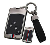 ontto Coque de clé de Voiture en métal pour Renault Megane 2 3 Clio Trafic Scenic Duster Captur Logan Laguna Koleos Danilo en métal Noir
