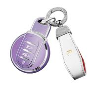 ontto Coque de clé de Voiture en Silicone pour Mini Cooper One F54 F55 F56 F57 F60 Clubman Works Cabriolet Countryman Housse de Protection pour télécommande Violet Clair