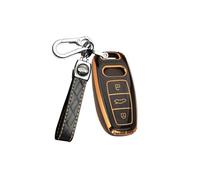 ontto Coque de clé de voiture en TPU - Convient pour Audi A3 A6 A7 A8 A8L Q8 E-Tron Q5 Q8 C8 D5 RS6 RS7 S3 S6 SQ7 SQ8 - 3 boutons - Noir