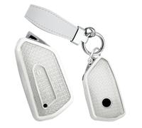 ontto Coque de clé de voiture en TPU cristal pour VW Passat B9, Tiguan, Golf 8, 8.5, ID.3 ID.4 ID.6 ID.7 Pro ID.Buzz 2023-2025, boîtier de clé, porte-clés 5 boutons, A blanc