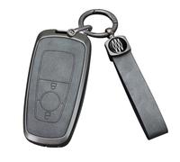 ontto Coque de clé de voiture grise pour Ford Ranger Wildtrak Raptor F150 Explorer Mustang Fusion Escape F250 F350 F450, télécommande en métal et cuir, 2/3/4/5 boutons