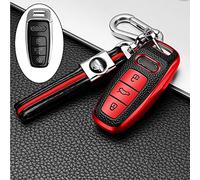 ontto Coque de e Voiture pour Audi 2019 2020 A6 A7 A8 E-Tron S6 RS6 S7 RS7 Q7 SQ7 Q8 SQ8 A8L A6L en Cuir TPU 3 Boutons Rouge