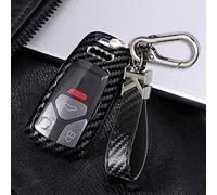 ontto Coque de e Voiture pour Audi A4 A5 A6 A7 C8 A8 Q7 Q5 Q2 TT TTS S4 S5 RS4 RS5 SQ5 SQ7 télécommande PC Coque Porte-clés Protection Porte-clés en Fibre de Carbone Noir A