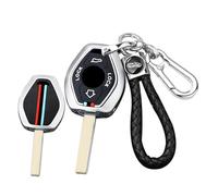 ontto Coque de clé de voiture pour BMW Série 7 X3 X5 E53 Z3 Z4 Série 3 Série 5 E38 E39 E46 E83 E60 E61 E64 E84 M5 325i Coque de protection en métal Accessoire clé d'origine Étui de clé 4 boutons A