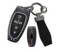 ontto Coque de clé de voiture pour Hyundai Santa Fe Ioniq 5 Staria Tucson NX4 Atos Solaris Prime 2020-2024 Alliage de zinc Silicone Coque de protection 5 boutons Porte-clés Accessoires
