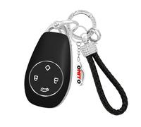 ontto Coque de e voiture pour Leapmotor T03 C11 S01 C01 2022 2023 2024 2025 TPU bord argenté Coque de protection pour vec porte-clés Étui de protection pour télécommande 4 boutons-B Noir