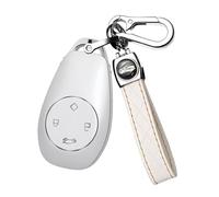 ontto Coque de e voiture pour Leapmotor T03 C11 S01 C01 2022 2023 2024 2025 TPU bord argenté Housse de protection pour vec porte-clés Étui de protection pour télécommande 4 boutons D Blanc