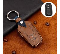 ontto Coque de e Voiture Pour Toyota Camry CH-R Prius RAV4 86 Corolla Yaris Land Cruiser Prado Étui Cas pour télécommande de clé voiture en Cuir Protection de vec porte-clés 2 Boutons-marron