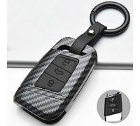ontto Coque de clé de voiture pour VW Magotan Passat B8 CC Tiguan MK2 Jetta Skoda Superb A7 Kodiaq ABS Coque porte-clés protection en fibre de carbone Noir C
