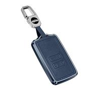 ontto Coque de n cuir compatible avec Renault Smart Remote Entrée sans vec cadre en métal, gant de clé pour Renault Clio/Espace 5/Master Bus/Talisman/Megane (IV/4) Bleu