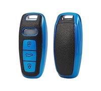 ontto Coque de clé en TPU pour Audi A3 Sportback A4 A6 A7 S7 A8 S8 Q7 Q8 SQ7 SQ8 E-tron A6L A8L 2018-2021 Bleu D