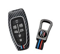 ontto Coque de clé pour Hyundai Tucson NX4 N-Line Ioniq 5 Santa Fe TM Nexo Grandeur 2021 2022 2023, protection en fibre de carbone, métal, 7 boutons