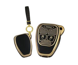 ontto Coque de e voiture en TPU souple pour Dodge Ram Avenger Caliber Charger Dakota Durango Magnum Nitro 2004-2011, Bouton de panique noir, M