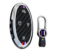 ontto Coque de protection en métal avec porte-clés pour Hyundai Tucson NX4 Kona SX2 Ioniq 6 Grandeur Azera Elantra Sonata 2022-2025 - 7 boutons - Argent