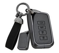 ontto Coque de protection en métal pour clé de voiture - Compatible avec Lexus ES350 LS/ES/GS/NX/RX/GX/UX 200 260 300 350 GS300 GS350 IS250 ES250 - Porte-clés 4 boutons - Noir