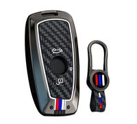 ontto Coque de protection pour clé de voiture avec porte-clés - Convient pour BMW Série 1, 2, 3, 4, 5, 6, 7 X3 X4 M2 M3 M4 M5 M6 F20 F10 F30 F80 F12 F13 - Coque de protection en métal - 3 boutons