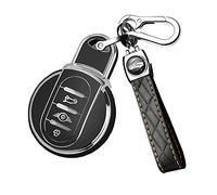 ontto Coque de Protection pour clé de Voiture BMW Mini Coque de Protection en Silicone TPU pour Mini F54 F55 F56 F57 F60 Cooper S D Works Clubman Cabriolet Countryman Télécommande Blanc Noir