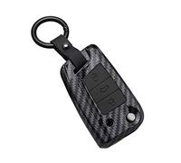 ontto Coque de Protection pour clé de Voiture Compatible avec VW Golf 7 MK7 Polo T-ROC Tiguan Skoda Superb Octavia Seat Ibiza Karoq Porte-clés ABS Coque de clé en Fibre de Carbone Noir B