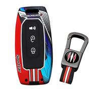 ontto Coque pour clé de voiture compatible avec Ford Territory EV/Titanium Taurus Kuga à partir de 2020, avec bandes lumineuses, protection complète, rouge