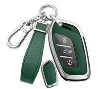 ontto Étui de clé de Voiture Compatible avec MG4 MG5 MG6 MG3 Mg7 MG ZS EV HS EHS ZX GT Roewe RX3 RX8 ERX5 RX5 I6 I5 Métal PU Cuir Étui de Protection Télécommande Porte-clés Argenté Vert