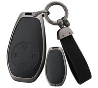 ontto Étui de e voiture - Convient pour Leapmotor T03 S01 C11 C01 - Alliage de zinc - Cuir - Télécommande - Housse de protection - Porte-clés - Accessoires de voiture - 4 boutons B - Noir
