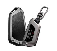 ontto Étui de clé de voiture en cuir pour VW Golf 8 MK8 ID.3 ID.4 ID.5 Cupra Formentor pour Skoda Octavia A8 Enyaq Coque de clé Étui de protection en métal Porte-clés Étui à clé-A Noir