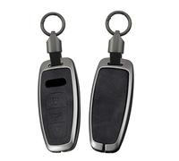 ontto Étui de clé de voiture Étui de protection en cuir pour clé de voiture Convient pour Audi A3 A6 A7 A8 E-Tron S6 RS6 S7 RS7 Q7 SQ7 Q8 SQ8 2019-2024 Accessoires Étui de clé 3 boutons-A Noir