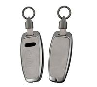 ontto Étui de clé de voiture Étui de protection en cuir pour clé de voiture Convient pour Audi A3 A6 A7 A8 E-Tron S6 RS6 S7 RS7 Q7 SQ7 Q8 SQ8 2019-2024 Accessoires Étui clé 3 boutons-A Gris