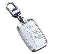 ontto Étui de clé en cuir anti-rayures pour Land Rover - Protection complète pour Defender Discovery Sport Fit pour Jaguar - Blanc