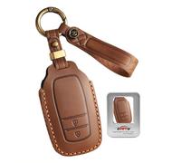 ontto Étui de clé rétro pour Toyota CHR GR Sport 2023 Yaris Cross 2025 Hybrid Corolla Touring Sports 2024 Télécommande en cuir pour e voiture 2 boutons, 2 Tasten Braun