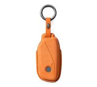 ontto Étui de protection en cuir pour clé de voiture BMW 2025 X3 G45 ix1 ix2 X1 U11 X2 U10 X5 F95 G05 i5 i5 2026 i7 Série 5 X3M 2 U06 - 4 boutons - Orange