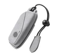 ontto Étui de protection en cuir pour clé de voiture BMW X1 2025 i5 i7 2 U06 Série 3 M3 G81 5 G60 G68 X5 X7 ix1 U11 ix2 U10 2024 2023 - 4 touches - Gris