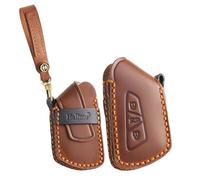 ontto Étui de protection en cuir pour clé de voiture - Étui de protection pour clé de voiture - Convient pour VW Golf 8 R GTI ID.3 ID.4 Passat Tiguan Skoda Enyaq Octavia pour Cupra Formentor 3 boutons