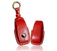 ontto Étui de Protection en Cuir pour e Voiture Mercede A C E S G LA GLA GLE GLC GLK AMG W177 W211 E300 Rouge