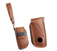 ontto Étui de protection en cuir pour clé de voiture - Porte-clés - Convient pour BMW X1 U11 2 U06 X7 G07 IX1 XM X5 G05 M5 7er 735li ix40 ix50 2023 2024 - Accessoires 4 boutons - Marron