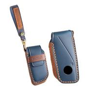 ontto Étui de protection en cuir pour clé de voiture - Porte-clés - Convient pour BMW X1 U11 Série 2 U06 X7 G07 IX1 XM X5 G05 M5 7er 735li ix40 ix50 2023 2024 - Accessoires 4 boutons - Bleu