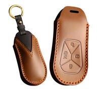 ontto Étui pour clés de voiture avec porte-clés Compatible avec Xiaopeng Xpeng P7 P5 G3 G6 G9 G3i Housse de protection Étui à clés en cuir véritable Étui à clés 4 boutons Étui de protection pour clé