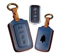 ontto Housse de n cuir véritable pour Maserati Grecale 2023 - Coque de clé intelligente anti-rayures durable - Bleu