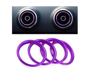 ontto Lot de 4 anneaux de ventilation de voiture pour console de climatisation - Autocollants - Convient pour Audi A3 S3 2013-2017/Q2 2017 - Alliage - Buses d'aération - Bouches d'aération - Anneau