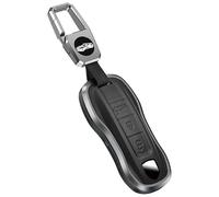 ontto Porte-clés en Cuir pour Porsche Cayenne 9YA Panamera 971 Porsche 911 Carrera Taycan Accessoires en Alliage d'aluminium Noir