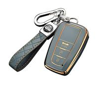 ontto TPU Coque de e Voiture Adapté pour Toyota CHR C-HR Prado Prius Camry Corolla RAV4 2017-2019 Télécommande TPU Cas Coque de Protection pour e Voiture avec Porte-clés 3 Boutons-Gris