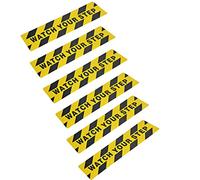 ONTWIE Lot de 6 Panneaux de sécurité Bandes Adhésives Antidérapantes Avec Inscription Watch Your Step - 15 x 60 cm