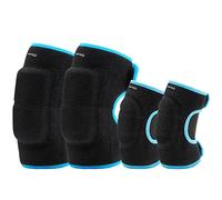 ONTYZZ Ensemble de Vêtements de Protection pour Enfants Doux Ajustable Coudières Kid Genouillères pour Vélo D'équilibre Planche à Roulette Rouleau en Ligne Patin Scooter Cyclisme Ski Noir-Bleu/S