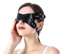 OnundOn Masque en Cuir Bandeau Érotique avec Croisés, Accessoires BDSM pour SM Bondage, Contraintes pour Couples, Érotisme pour Hommes et Femmes
