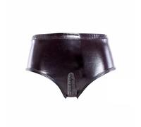 OnundOn - Slip en cuir verni pour homme - Avec gode anal - Noir