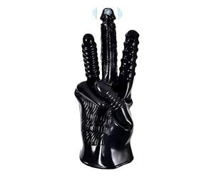OnundOn Vibromasseur Doigt du Milieu Vibromasseur Gants de masturbation Gants de masturbation imperméables en latex Gants fétiche Gants multifonctions (1 gant pour la main droite)